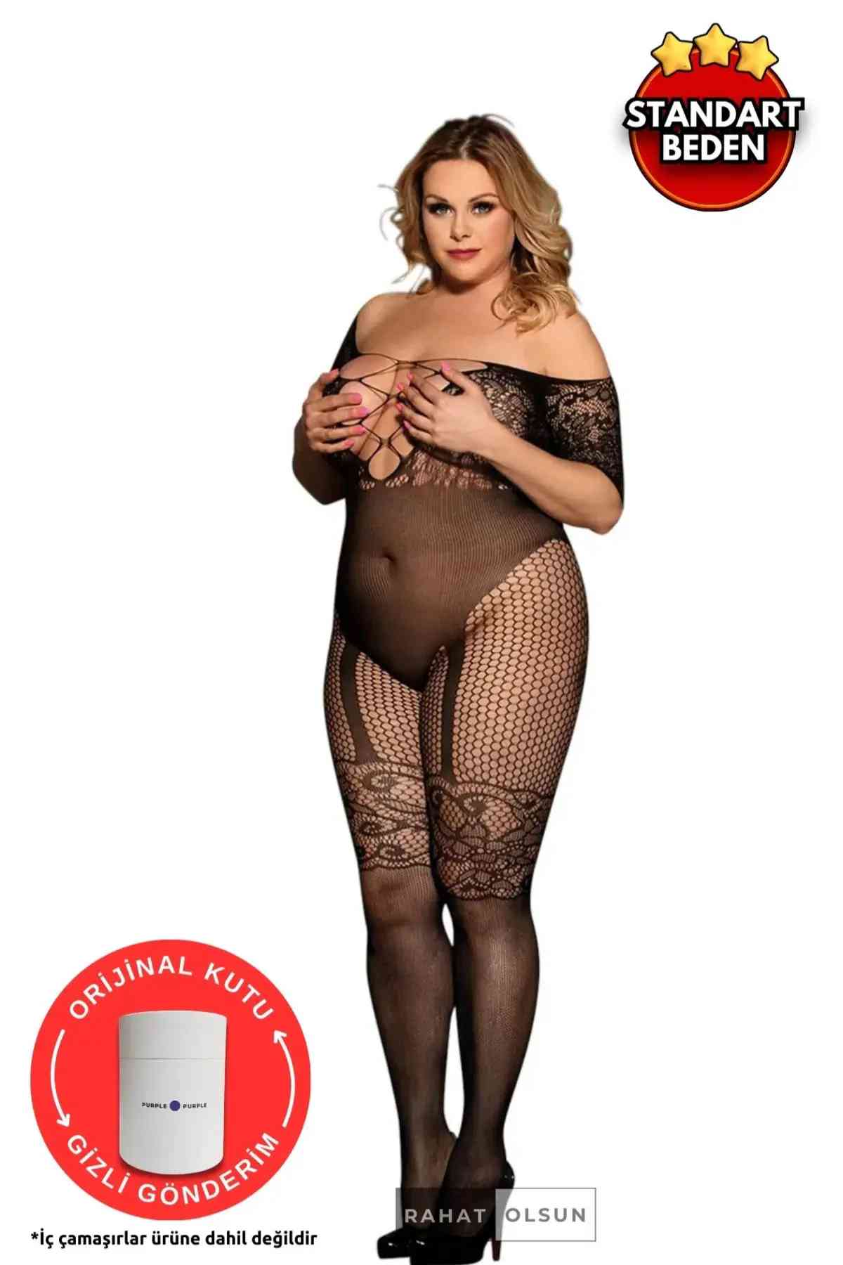 kissbump siyah dantel detaylı file vücut Çorabı – transparan tek parça fantazi tulum gecelik kissbump siyah dantel detaylı file vücut Çorabı – transparan tek parça fantazi tulum gecelik