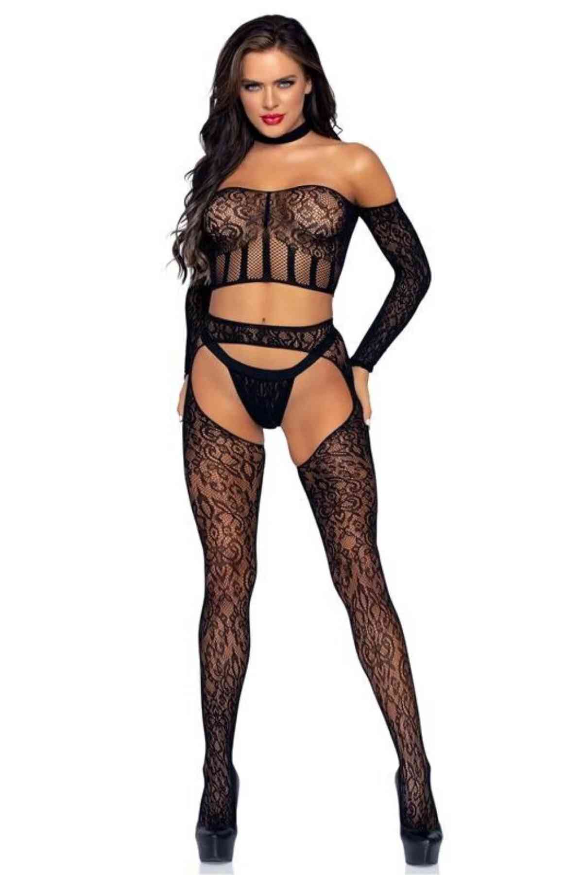 kissbump siyah dantel transparan vücut Çorabı – tek parça seksi fantazi gecelik tulum, açık tasarım kissbump siyah dantel transparan vücut Çorabı – tek parça seksi fantazi gecelik tulum, açık tasarım